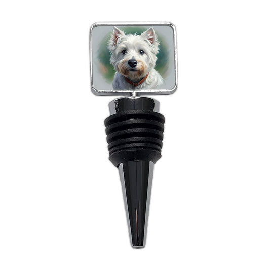 West Highland White Terrier Westie Dog Illustration Wine Bottle Stopper