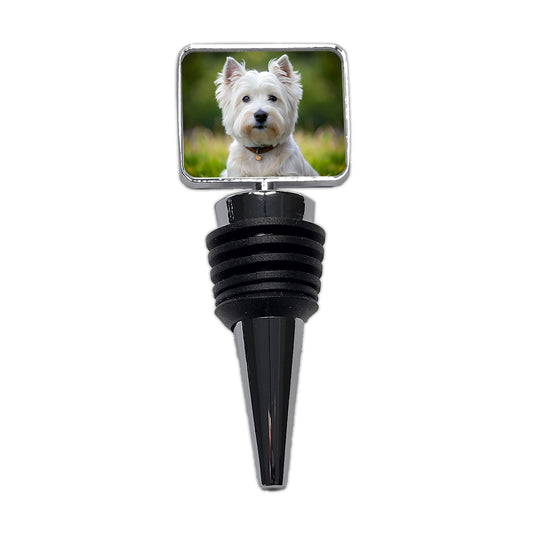 West Highland White Terrier Westie Dog Photo Wine Bottle Stopper