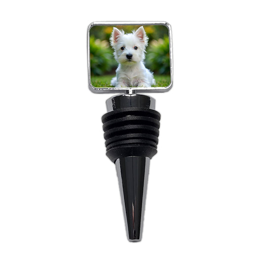West Highland White Terrier Westie Dog Puppy Photo Wine Bottle Stopper