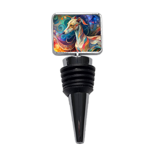 Whippet Dog Abstract Stylized Art Wine Bottle Stopper