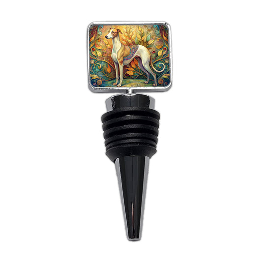 Whippet Dog Art Nouveau Wine Bottle Stopper