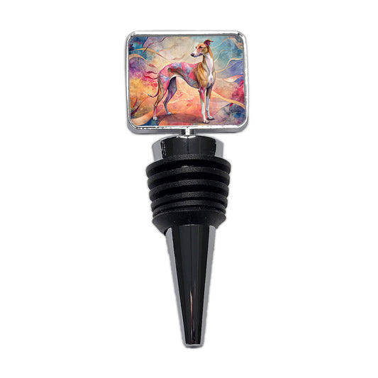 Whippet Dog Contemporary Art Wine Bottle Stopper