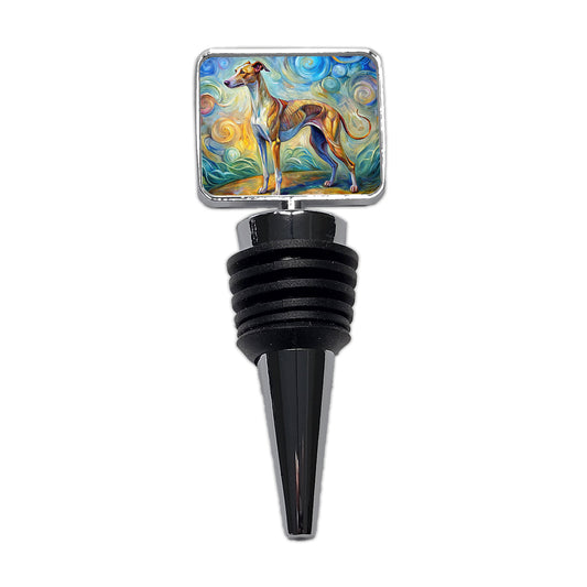 Whippet Dog Expressionism Art Wine Bottle Stopper