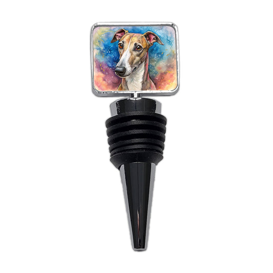 Whippet Dog Illustration Wine Bottle Stopper