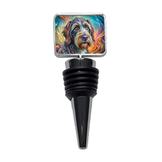 Wirehaired Pointing Griffon Dog Abstract Art Wine Bottle Stopper