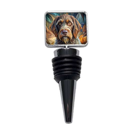 Wirehaired Pointing Griffon Dog Abstract Stylized Art Wine Bottle Stopper