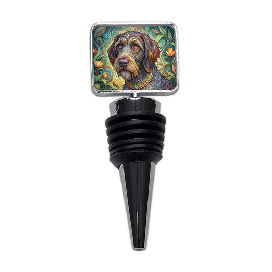 Wirehaired Pointing Griffon Dog Art Nouveau Wine Bottle Stopper