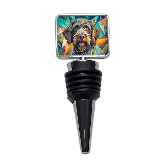Wirehaired Pointing Griffon Dog Contemporary Art Wine Bottle Stopper