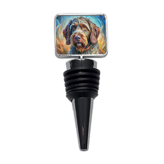 Wirehaired Pointing Griffon Dog Expressionism Art Wine Bottle Stopper
