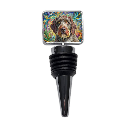 Wirehaired Pointing Griffon Dog French Bohemian Art Wine Bottle Stopper