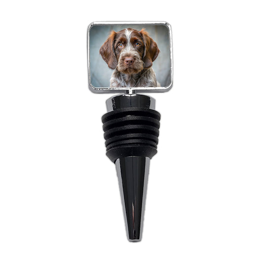 Wirehaired Pointing Griffon Dog Puppy Photo Wine Bottle Stopper