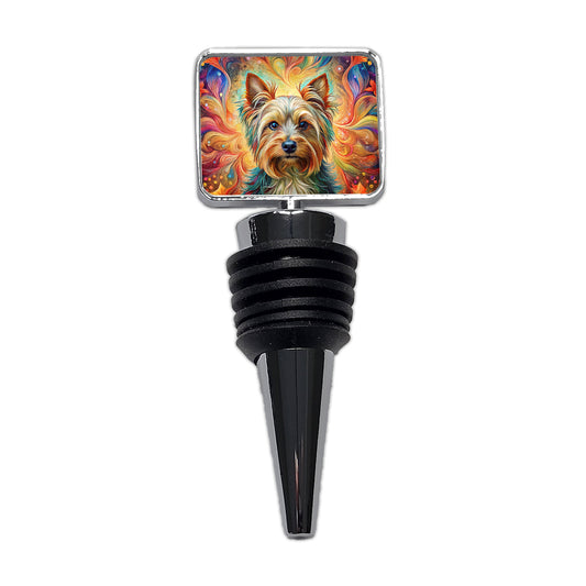 Yorkshire Terrier Yorkie Dog Bohemian Art Wine Bottle Stopper