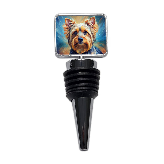 Yorkshire Terrier Yorkie Dog Expressionism Art Wine Bottle Stopper
