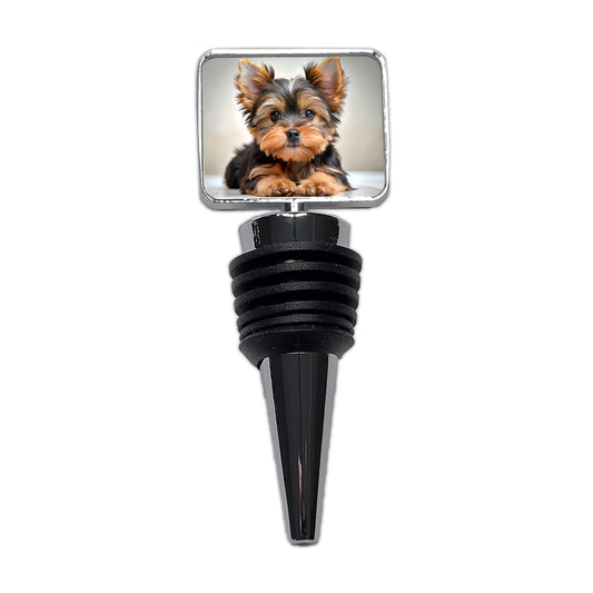 Yorkshire Terrier Yorkie Dog Puppy Photo Wine Bottle Stopper