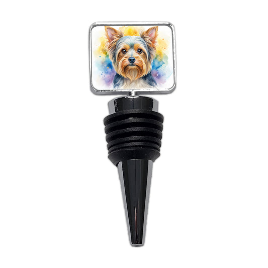Yorkshire Terrier Yorkie Dog Watercolor Style Wine Bottle Stopper