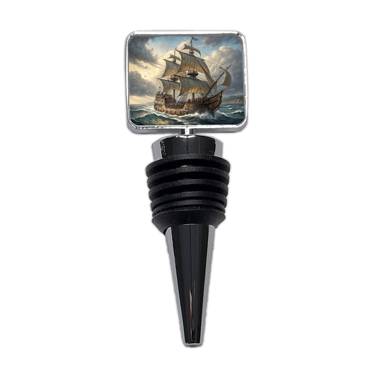 18th Century Privateer Sailing Ship At Sea Age of Sail Wine Bottle Stopper
