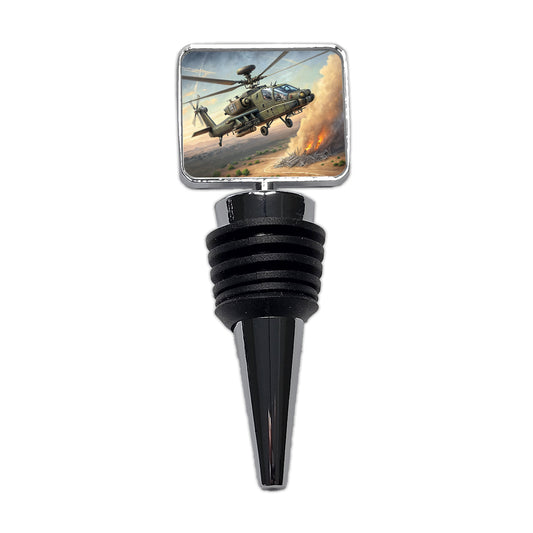 Apache AH-64 Attack Helicopter US Army Wine Bottle Stopper