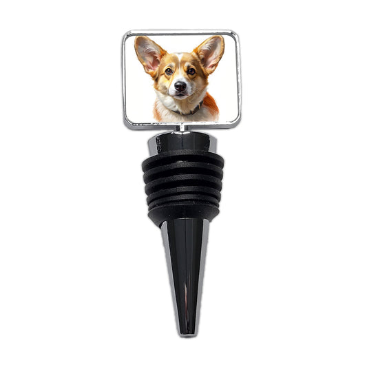 Corgi Cute Face Illustration Wine Bottle Stopper