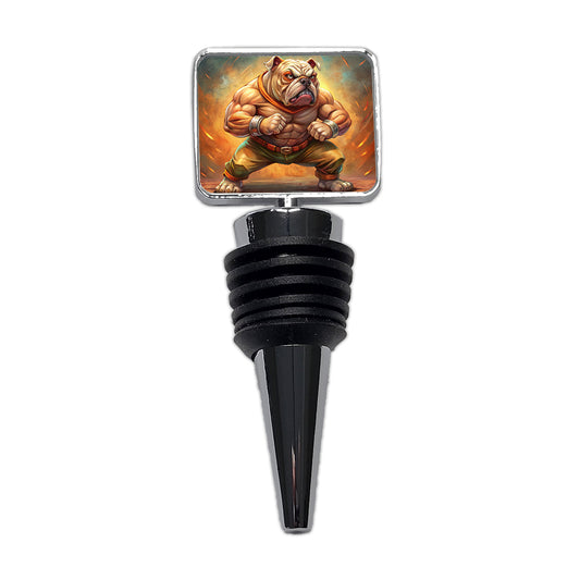 Fighting Mad Bulldog Wine Bottle Stopper