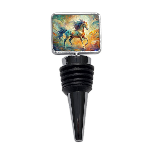 Galloping Horse Abstract Art Wine Bottle Stopper