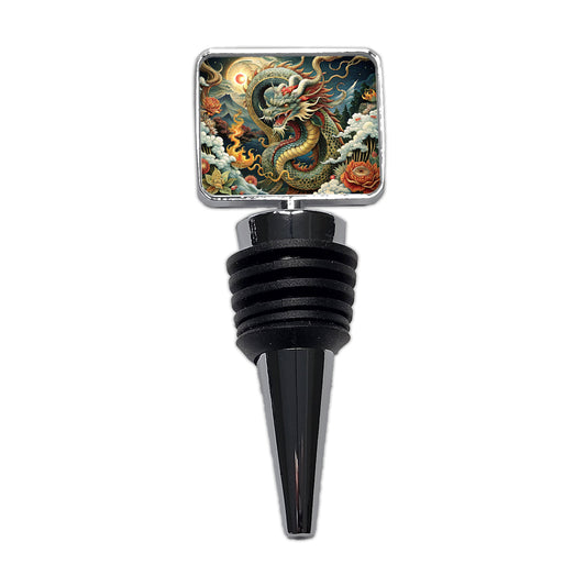 Japanese Asian Dragon Serpent Spirit Art Wine Bottle Stopper