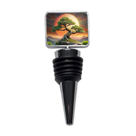 Japanese Bonsai Tree Landscape Wine Bottle Stopper