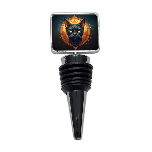 Noir Black Cat Design Wine Bottle Stopper