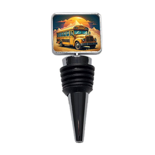Retro Classic School Bus Wine Bottle Stopper
