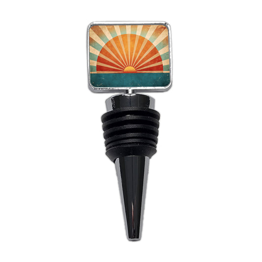 Retro Vintage Rising Sun Design Wine Bottle Stopper