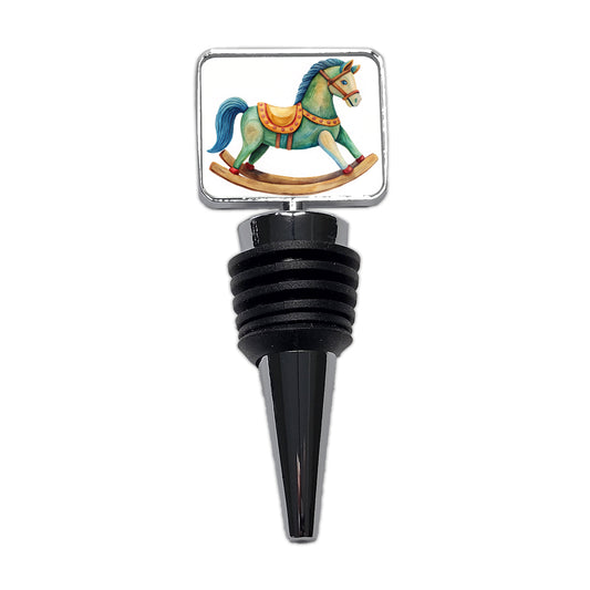 Rocking Horse For A Boy Wine Bottle Stopper