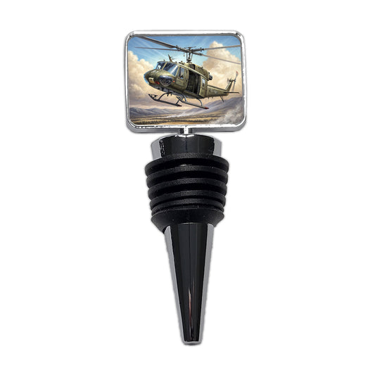 UH-1 Iroquois Huey Helicopter Vietnam War Era Wine Bottle Stopper