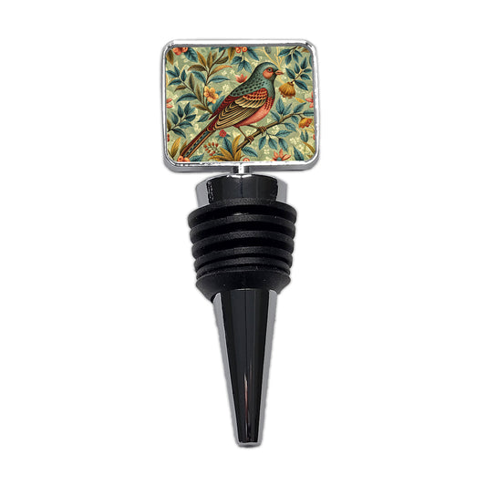 Vintage Retro Bird Floral Design Wine Bottle Stopper