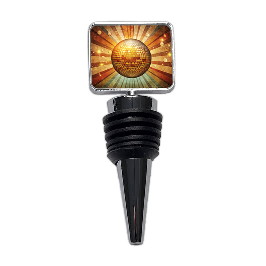 Vintage Retro Disco Ball Design Wine Bottle Stopper
