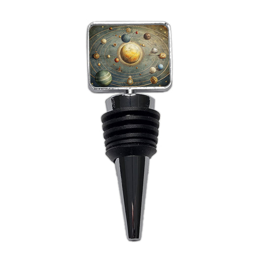 Vintage Solar System Map Wine Bottle Stopper