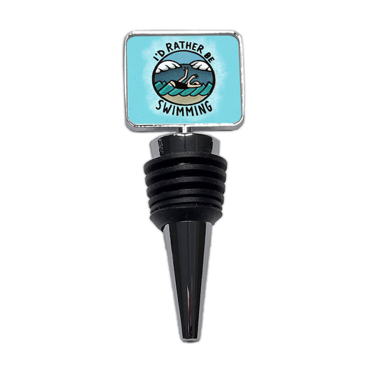 I'd Rather Be Swimming Wine Bottle Stopper