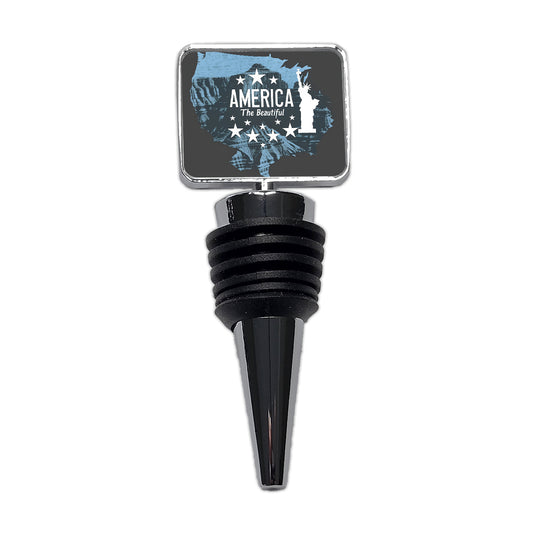 America The Beautiful United States USA Patriotic Statue of Liberty Wine Bottle Stopper
