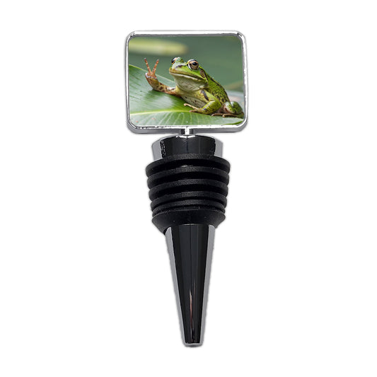 Frog Peace Sign Funny Wine Bottle Stopper