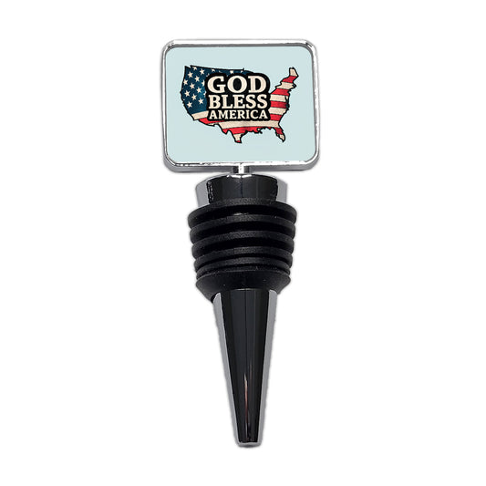 God Bless America Cute USA United States Wine Bottle Stopper