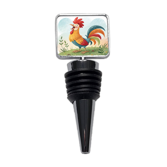 Happy Rooster Wine Bottle Stopper
