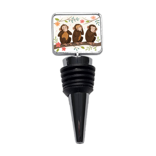 Hear Speak See No Evil Wine Bottle Stopper