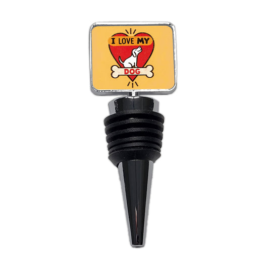 I Love My Dog Heart Wine Bottle Stopper