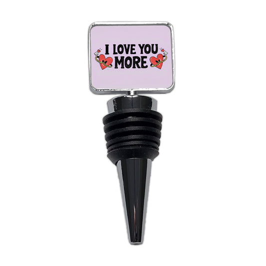 I Love You More Purple Wine Bottle Stopper
