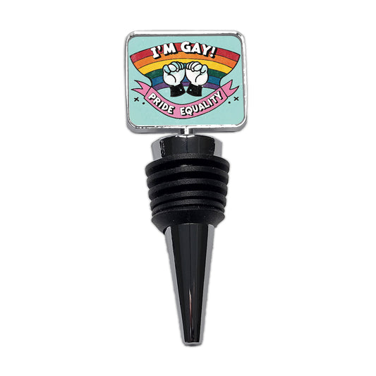 I'm Gay Pride Equality LGBTQ Rainbow Wine Bottle Stopper
