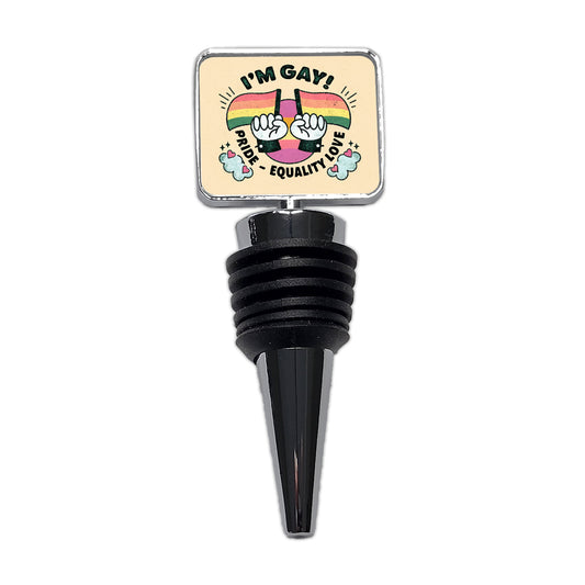 I'm Gay Pride Rainbow LGBTQ Wine Bottle Stopper