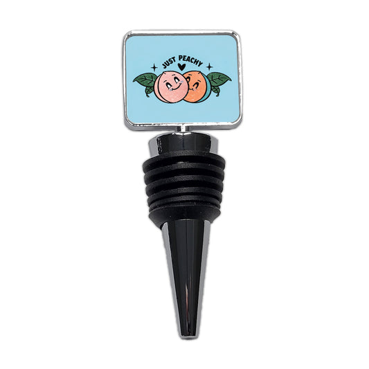 Just Peachy Adorable Wine Bottle Stopper