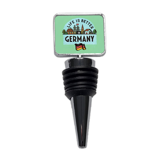 Life Is Better In Germany Flag Wine Bottle Stopper