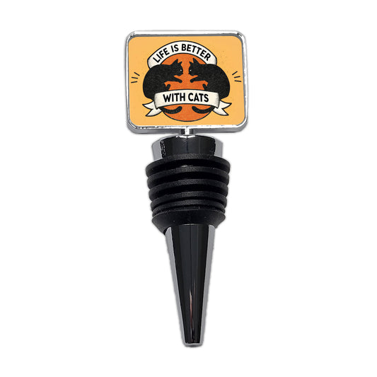 Life Is Better With Cats Wine Bottle Stopper