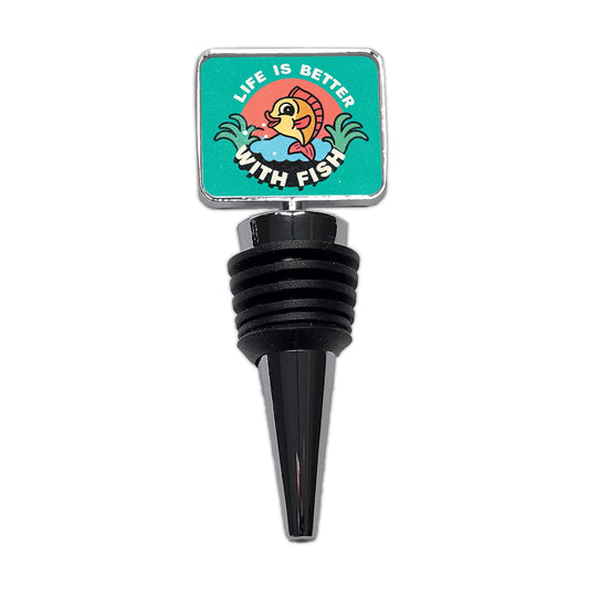 Life Is Better With Fish Fishing Wine Bottle Stopper