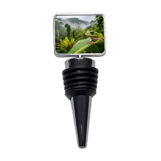 Puerto Rico Frog On Leaf Wine Bottle Stopper