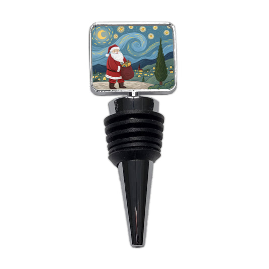 Santa Van Gogh Starry Night Christmas Funny Wine Bottle Stopper
